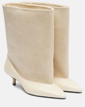 Jacquemus Ankle Boots Tourni Aus Leder Und Veloursleder - Natur