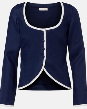 Faithfull the Brand Molly Linen Blazer - Blue
