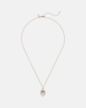 Sydney Evan Ufo 14Kt Pendant Necklace With Diamonds - White