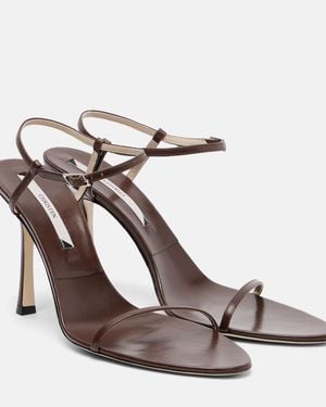 Christen Double Strap 95 Leather Sandals - White