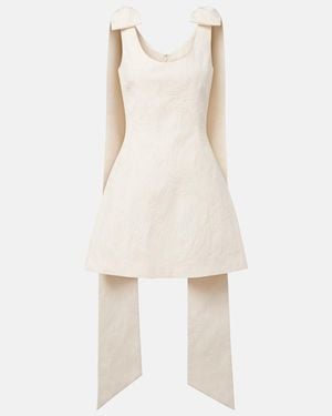 Markarian Gita Bow-Detail Brocade Minidress - Natural