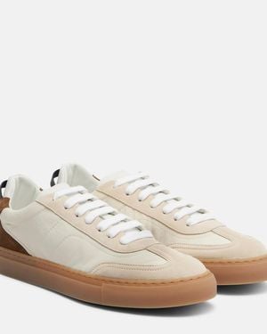 Brunello Cucinelli Monili Suede-Trimmed Sneakers - White