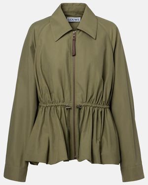 Loewe Ruched Cotton-Blend Jacket - Green