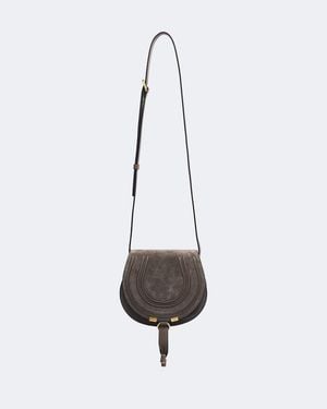 Chloé Marcie Small Suede Crossbody Bag - White