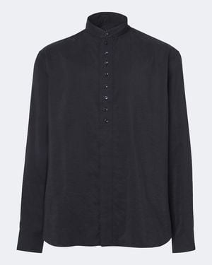 Giorgio Armani Silk-Blend Shirt - Blue