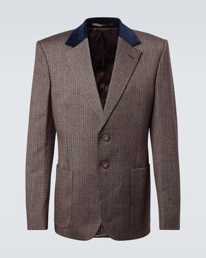 Wales Bonner Alto Pinstripe Wool-Blend Blazer - Brown