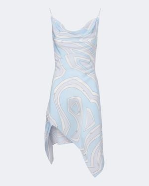 PUCCI Minikleid Labirinto Aus Crepe De Chine Aus Seide - Blau