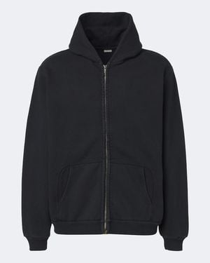 A.PRESSE Kapuzenjacke Aus Baumwoll-Jersey - Schwarz