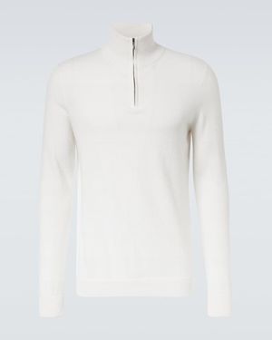 LeKasha Dared Cashmere Half-Zip Jumper - White