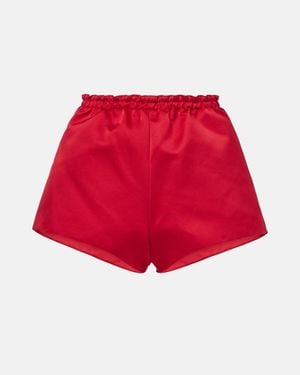 Giambattista Valli High-Rise Satin Shorts - Red