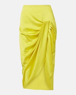 Stella McCartney Falda Tubo De Saten Drapeada - Amarillo