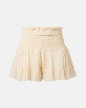 Isabel Marant Maelly Shirred Silk Shorts - Natural