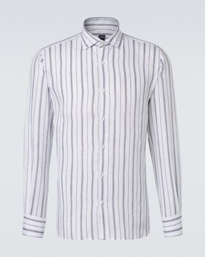 Fedeli Striped Linen Shirt - White