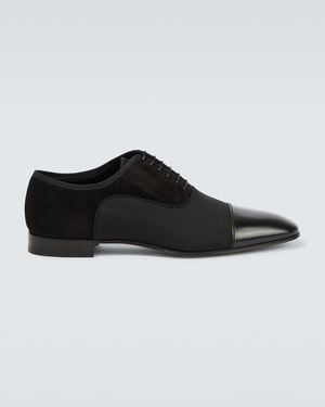 Christian Louboutin Greggo Leather-Trimmed Oxford Shoes - Black