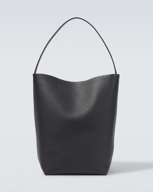 The Row N/S Park Large Leather Tote Bag - Black