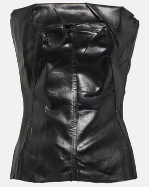 Rick Owens Coated Denim Bustier - Black
