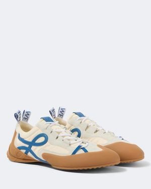 Loewe Grip Anagram Suede-Trimmed Trainers - White