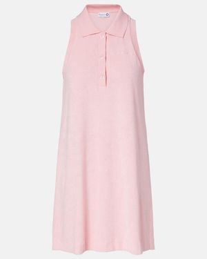 Hunza G Logo Cotton Terry Polo Dress - Pink