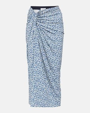 Isabel Marant Jeldia Printed Jersey Midi Skirt - Blue