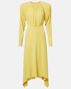Stella McCartney Draped Jersey Midi Dress - Yellow
