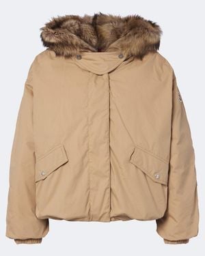 Moncler Veste Doudoune En Coton Melange - Neutre