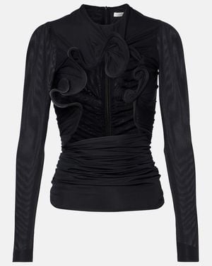 Christopher Esber Hollow Venus Cutout Mesh Top - Blue