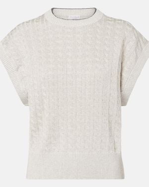 Brunello Cucinelli Pull Torsade En Coton Melange - Blanc