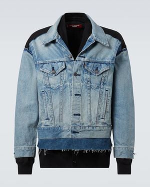 Junya Watanabe X Levi's Jersey And Denim Jacket - Blue