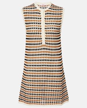 Eres Inedit Open-Knit Cotton-Blend Polo Dress - Multicolour