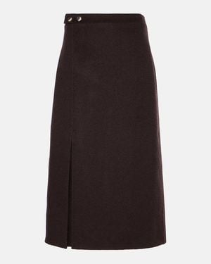 Proenza Schouler Label Adrian Wool-Blend Midi Skirt - Brown