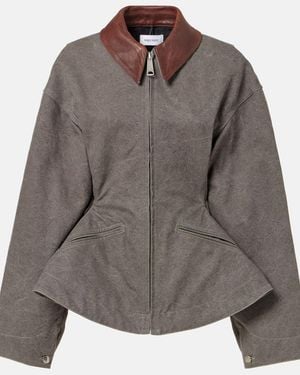 McQueen Cotton Canvas Peplum Jacket - Grey