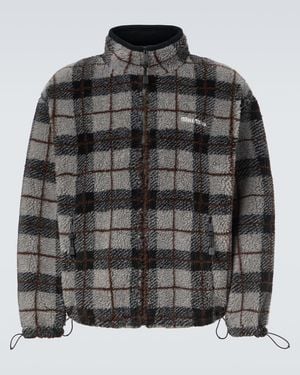 Miu Miu Checked Teddy Jacket - Black
