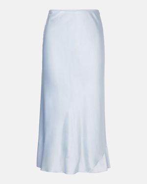 Dorothee Schumacher Sense Of Shine Satin Midi Skirt - Blue