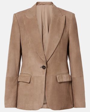 Brunello Cucinelli Suede Blazer - Brown