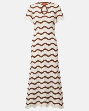 La DoubleJ Swing Crochet Cotton Midi Dress - White