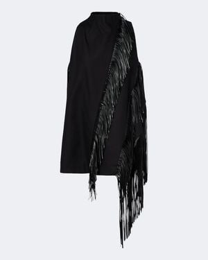 Sportmax Fringed Halterneck Cotton Top - Black