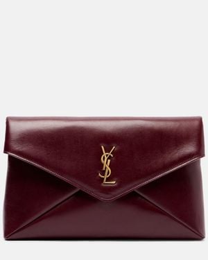 Saint Laurent Cassandre Leather Pouch - Red