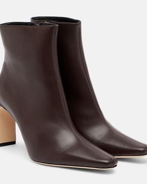 STAUD Wally 90 Leather Ankle Boots - Brown