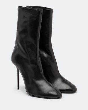 Paris Texas Lidia Leather Ankle Boots - Black