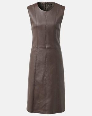 JOSEPH Leather Midi Dress - Brown