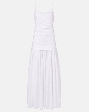 STAUD Ari Cotton Maxi Dress - White
