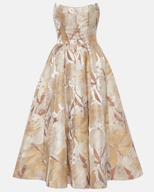 Markarian Floral Metallic Gown - Natural