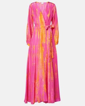 Anna Kosturova Silk Maxi Dress - Pink