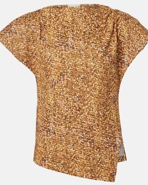 Isabel Marant Sebani Asymmetric Cotton T-Shirt - Yellow