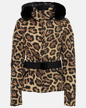 Goldbergh Felis Leopard-Print Down Ski Jacket - Brown