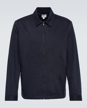 Sunspel Giacca Harrington in cotone - Blu