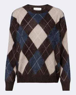 Lisa Yang Pull Margy En Cachemire A Motif Argyle - Noir