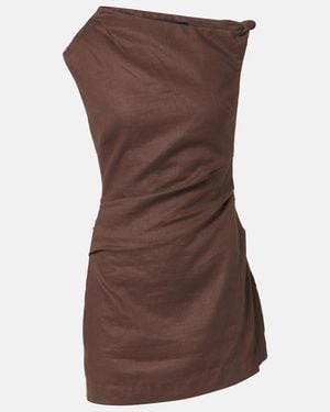 SIR. Tamara Linen Minidress - Brown