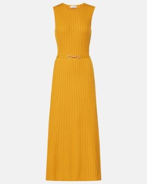Gabriela Hearst Ribbed-Knit Wool And Cashmere Maxi Dress - Yellow