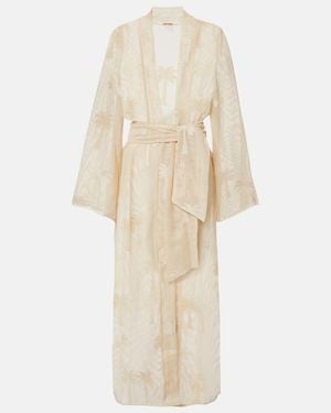 Johanna Ortiz Bestickter Kaftan Aus Baumwoll-Mesh - Natur